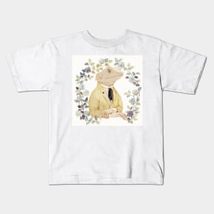 The White Lizard Gentleman Kids T-Shirt